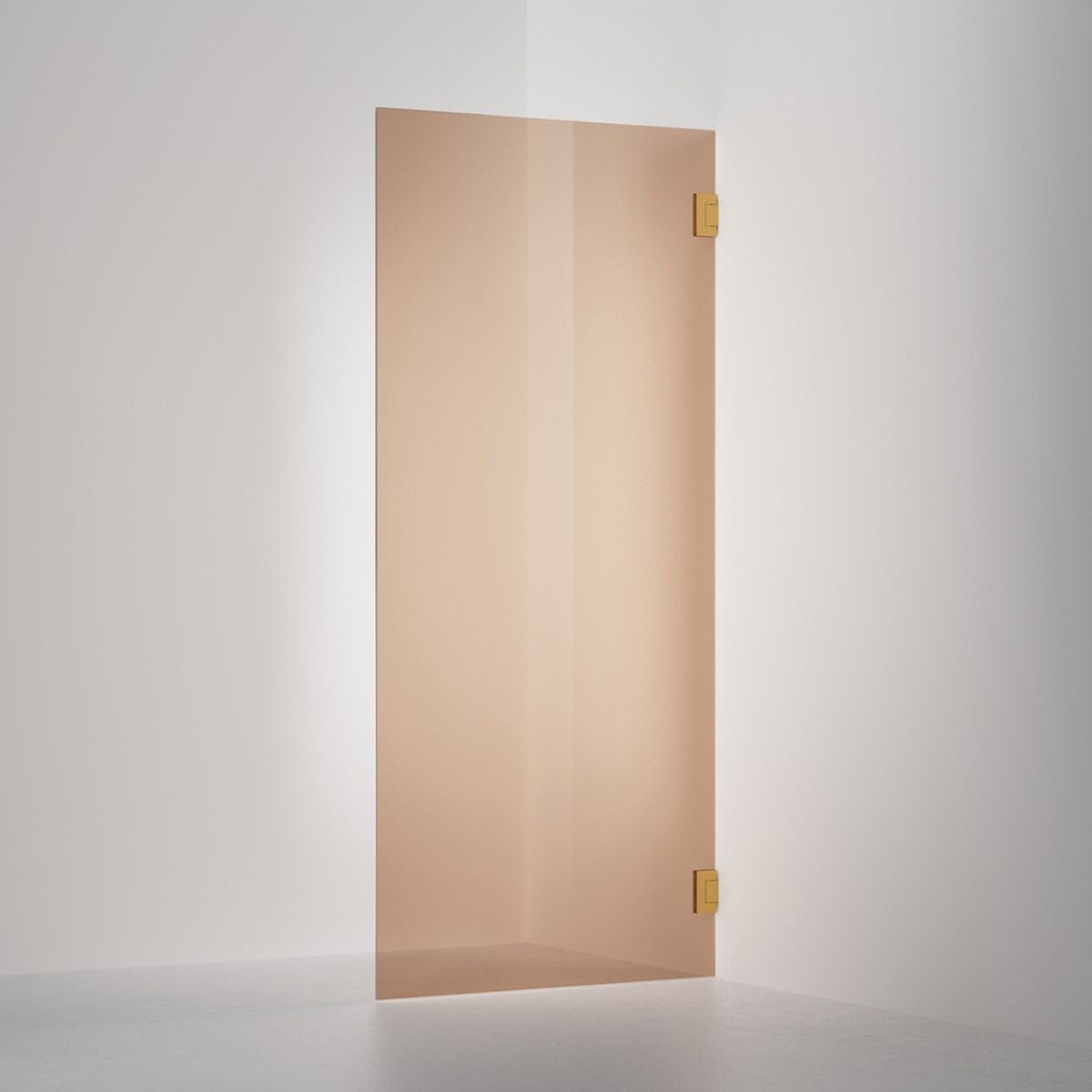 INR Dusjvegg ARC 19 Original Måltilpasset Brushed brass / Måltilpasset / Bronse glass INR Iconic Nordic Rooms Dusjdør INR-11942800