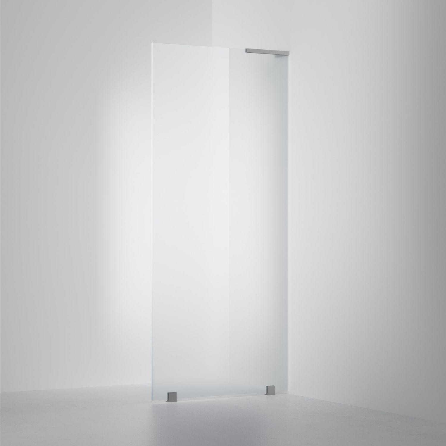 INR Dusjvegg ARC 20 Original Skjermvegg Måltilpasset Brushed stainless / Måltilpasset - høyre / Frost glass INR Iconic Nordic Rooms Dusjvegg INR-120510400