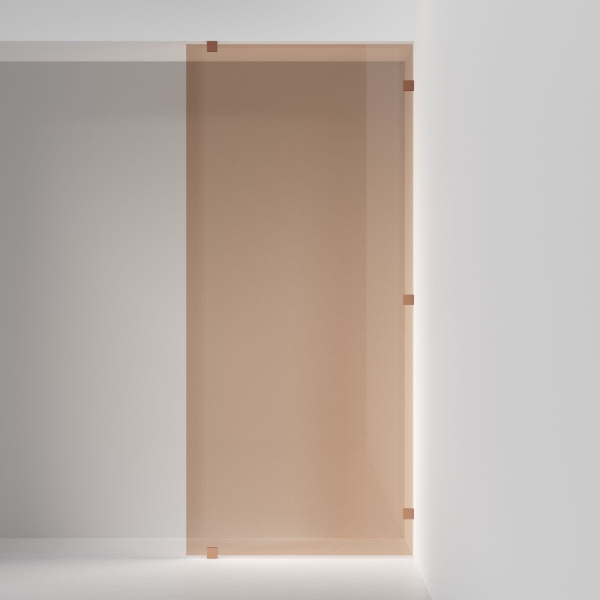 INR Dusjvegg ARC 20 Original XL Måltilpasset Brushed bronze / Måltilpasset / Bronse glass INR Iconic Nordic Rooms Dusjvegg INR-120142600