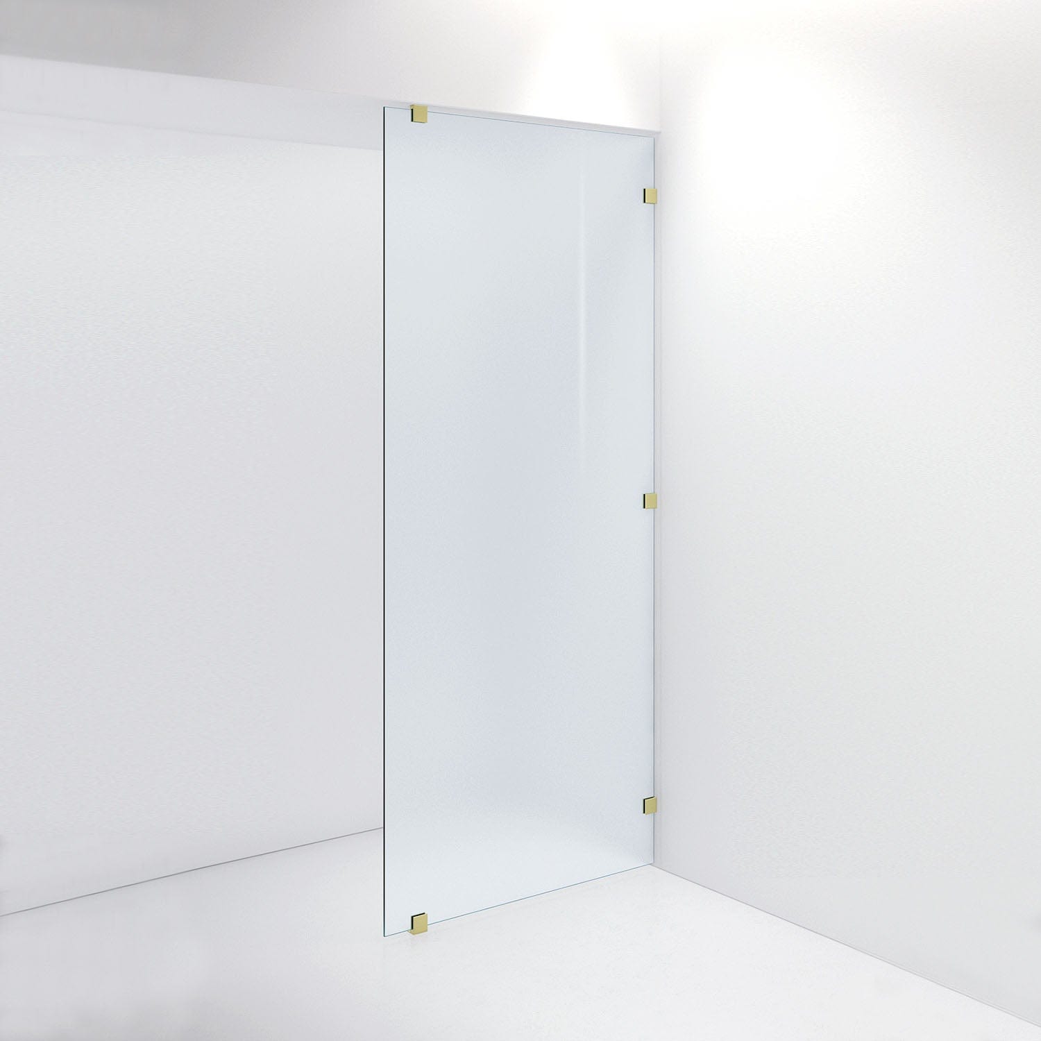 INR Dusjvegg ARC 20 Plus Måltilpasset Brushed brass / Måltilpasset / Frostet glass INR Iconic Nordic Rooms Dusjvegg INR-120110800