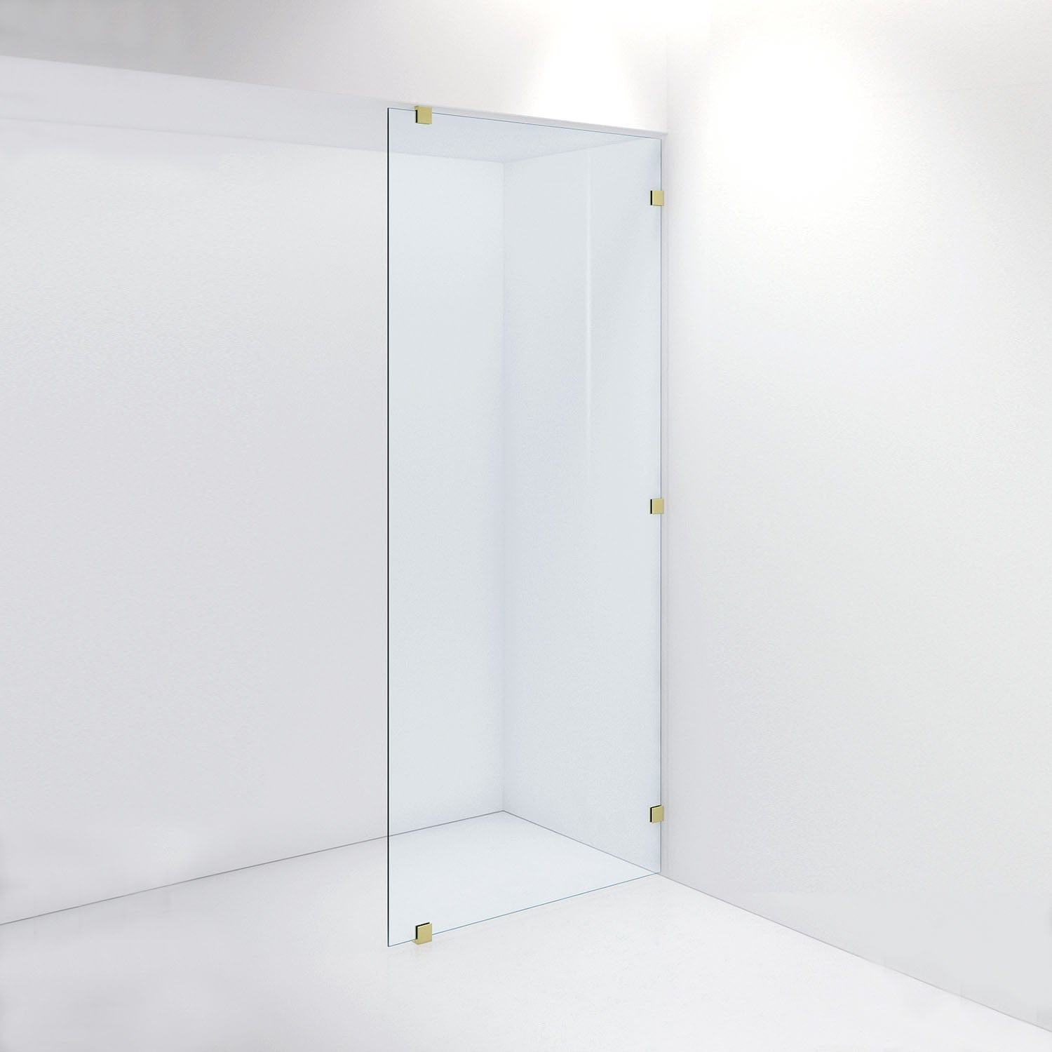 INR Dusjvegg ARC 20 Plus Måltilpasset Brushed brass / Måltilpasset / Klart glass INR Iconic Nordic Rooms Dusjvegg INR-120102800