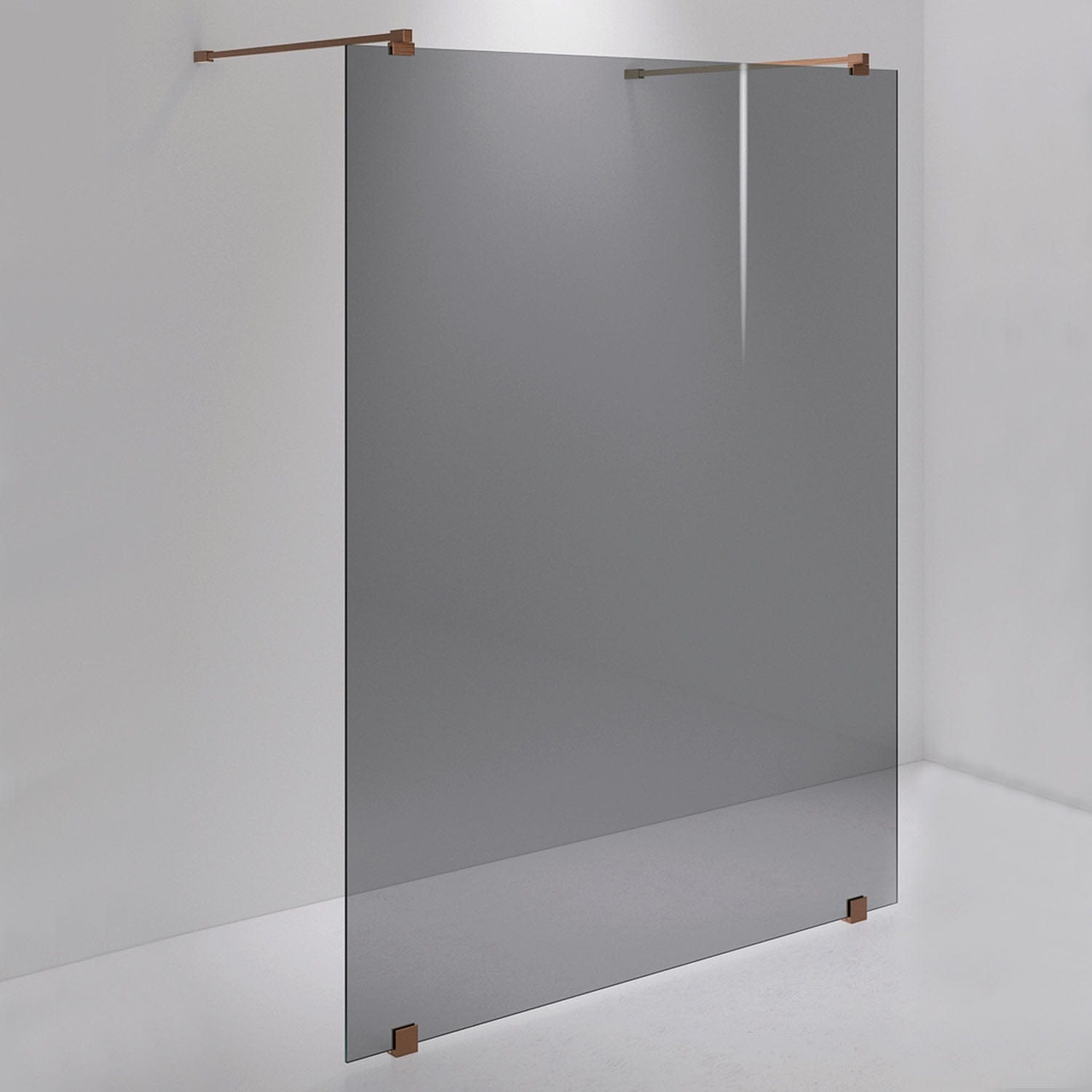 INR Dusjvegg ARC 43 Måltilpasset Brushed bronze / Måltilpasset / Grått glass INR Iconic Nordic Rooms Dusjvegg INR-14303600