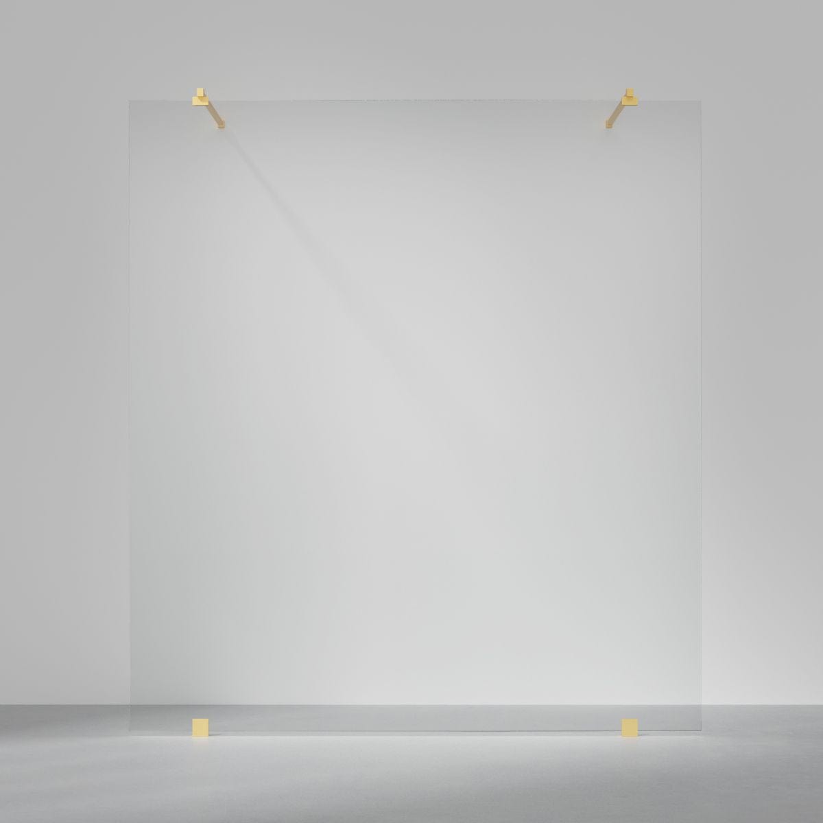 INR Dusjvegg ARC 43 Original Måltilpasset Brushed brass / Måltilpasset / Opal klart glass INR Iconic Nordic Rooms Dusjvegg INR-14312800