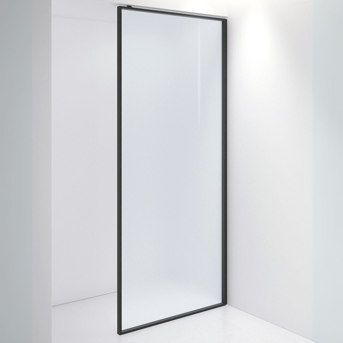 INR Dusjvegg EDGE 20 Plus 900 mm / Matt svart / Frostet glass INR Iconic Nordic Rooms Dusjvegg