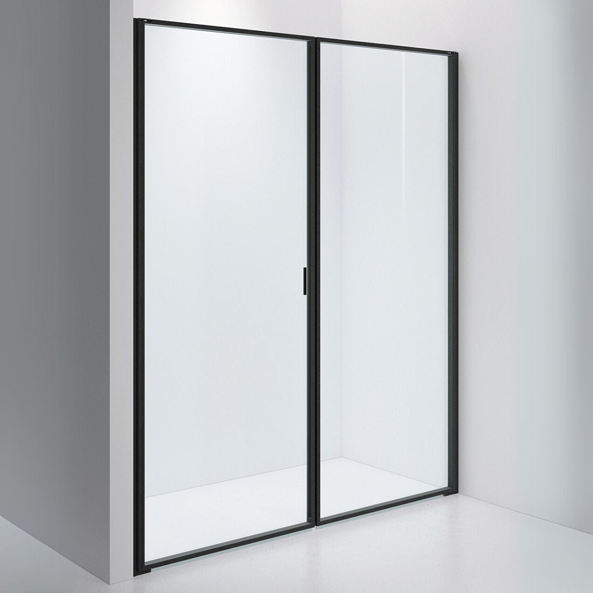 INR Dusjvegg EDGE 3 Måltilpasset / Matt svart / Klart glass INR Iconic Nordic Rooms Dusjvegg INR-203002100