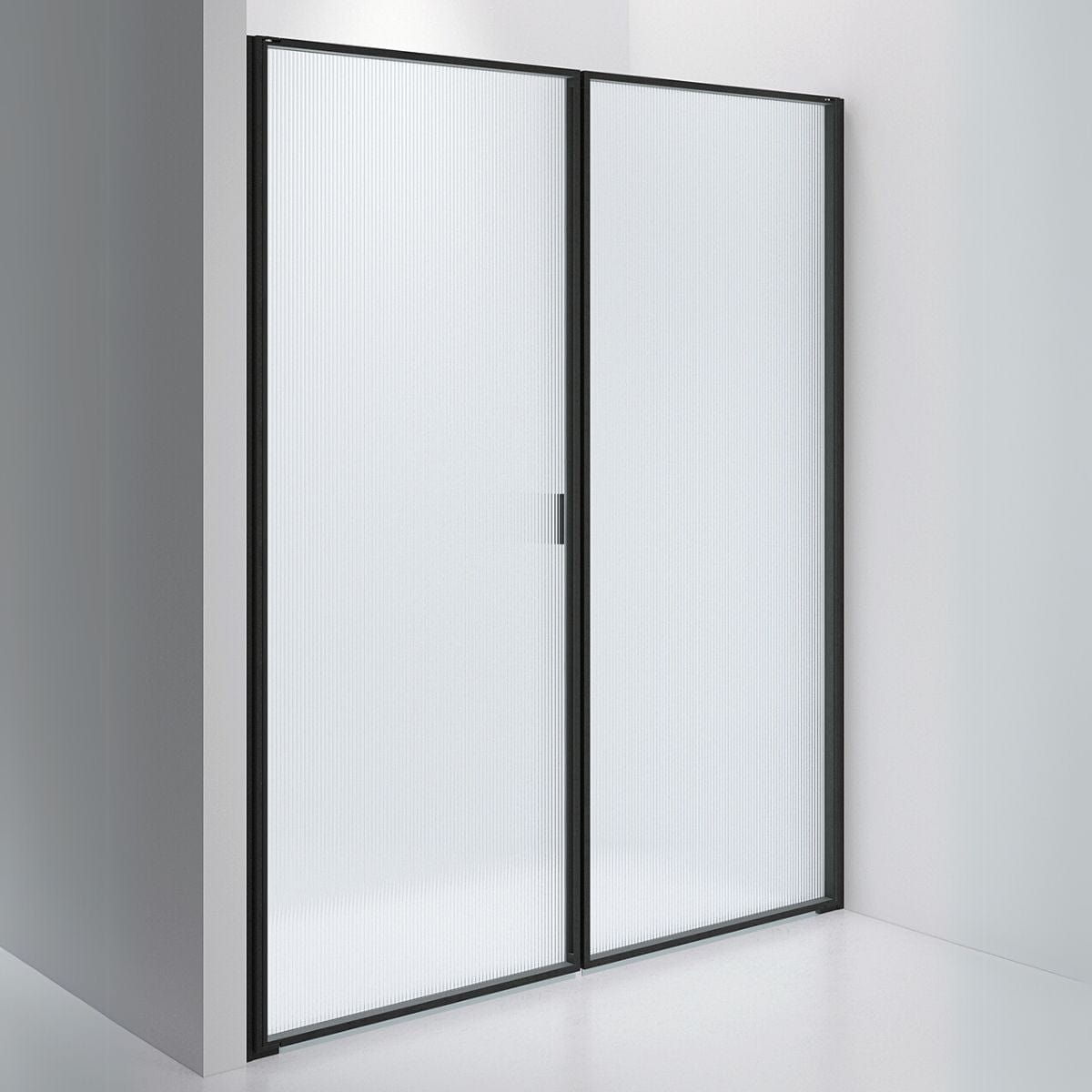 INR Dusjvegg EDGE 3 Måltilpasset / Matt svart / Sway glass INR Iconic Nordic Rooms Dusjvegg INR-203041100