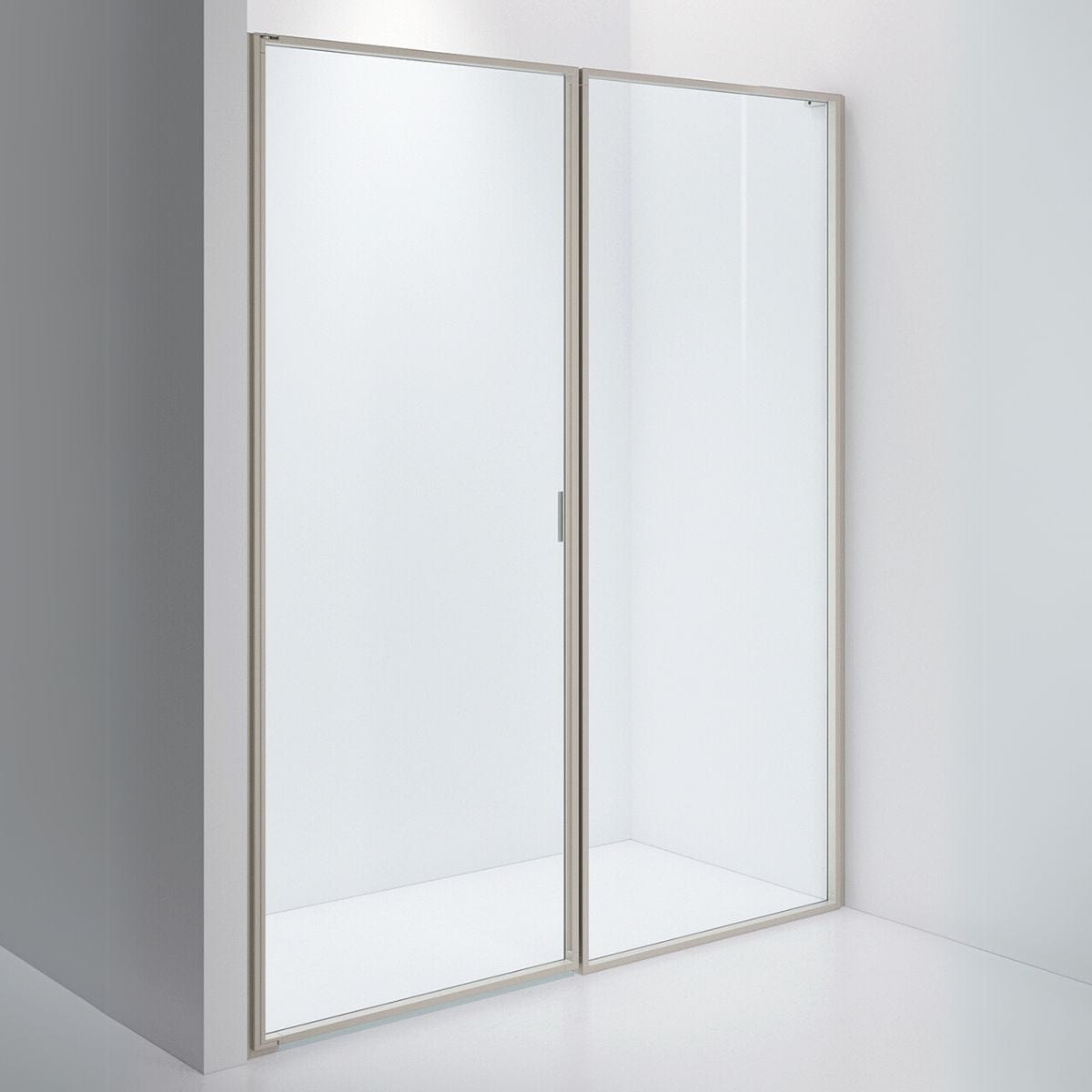 INR Dusjvegg EDGE 4 Måltilpasset - venstre / Stone / Klart glass INR Iconic Nordic Rooms Dusjvegg INR-204102400