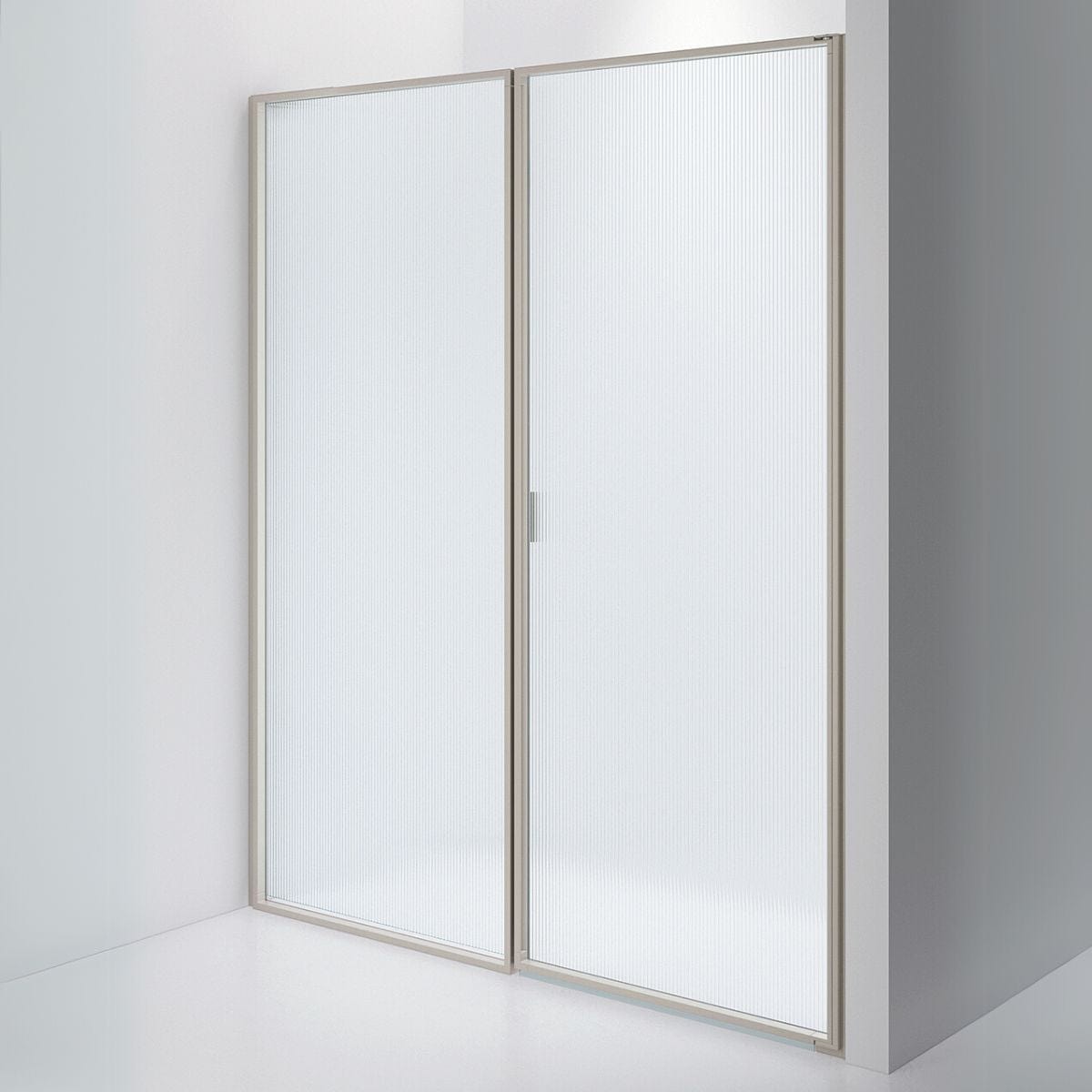 INR Dusjvegg EDGE 4 Måltlpasset - høyre / Stone / Sway glass INR Iconic Nordic Rooms Dusjvegg INR-204241400