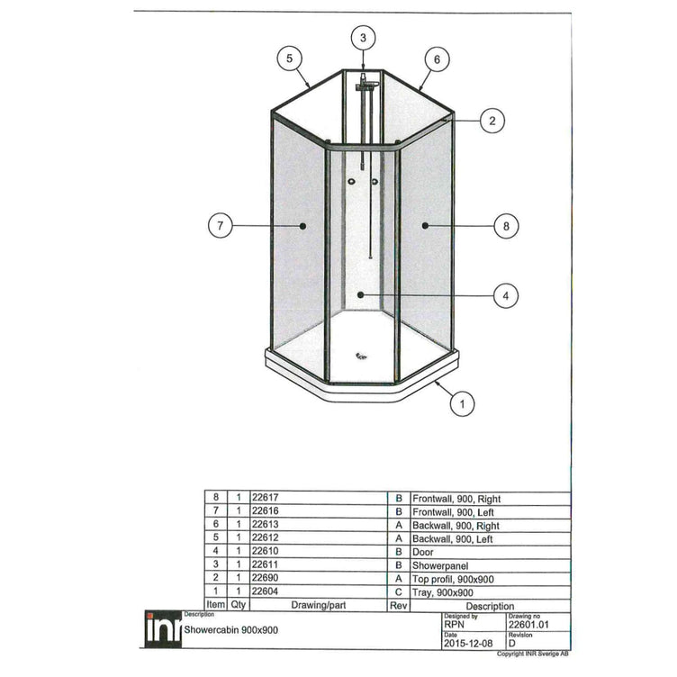 INR Nevada 2.0 Dusjkabinett
