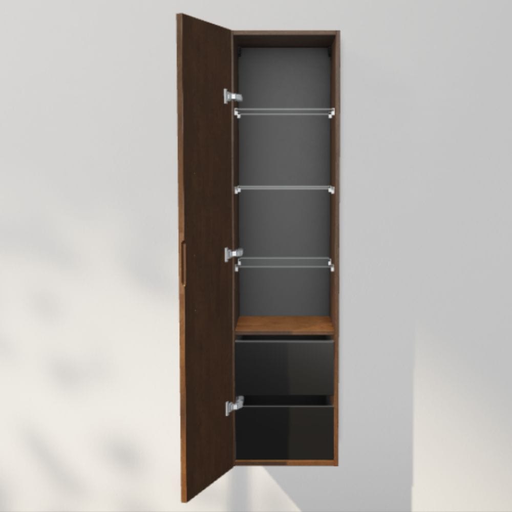 INR Solid 40/40 Høyskap med skuffer Dark oak / 40cm / Venstre INR Iconic Nordic Rooms Høyskap bad INR-386238V