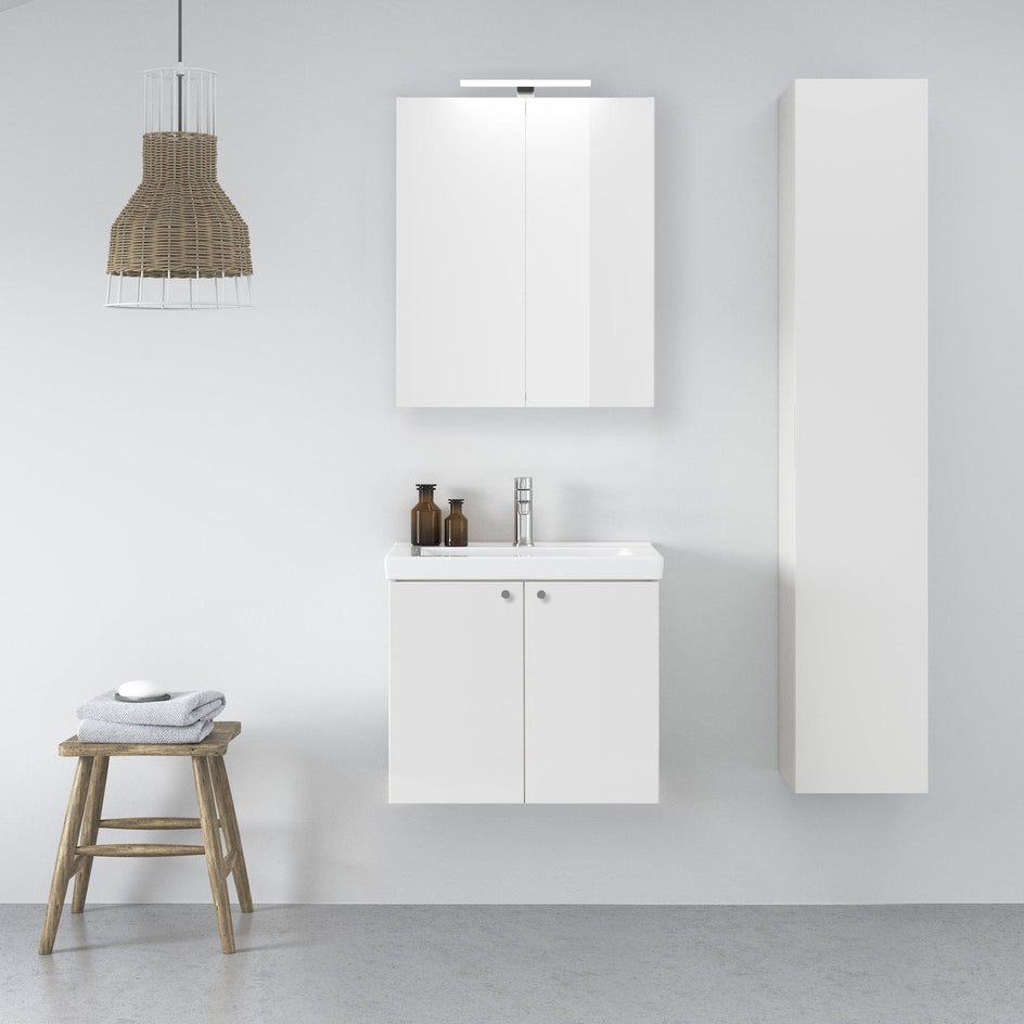 INR STORE PRO Speilskap med LED-armatur B600x720x140mm Premium white / 60cm INR Iconic Nordic Rooms Speilskap INR-342811