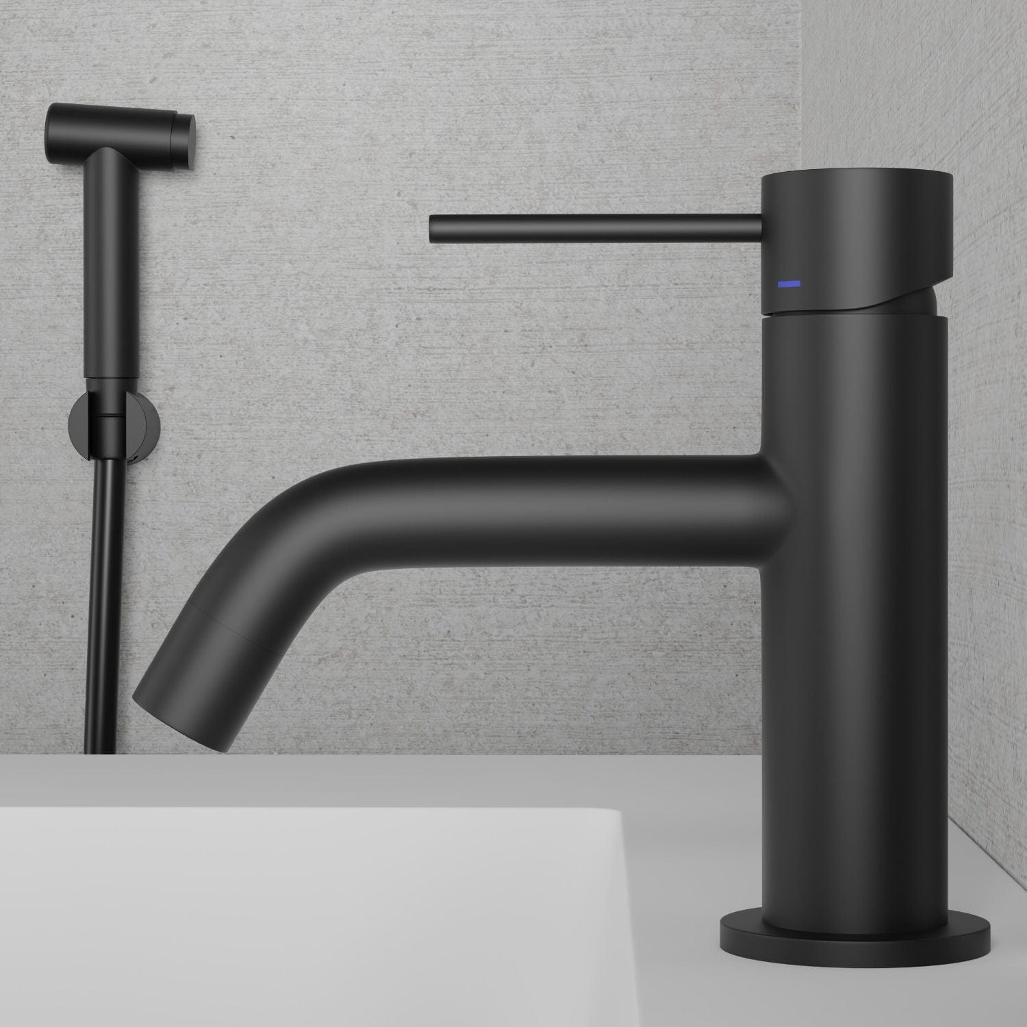 INR Voyage Low Servantbatteri med Hånddusj Svart matt INR Iconic Nordic Rooms Servantbatteri INR-80001423