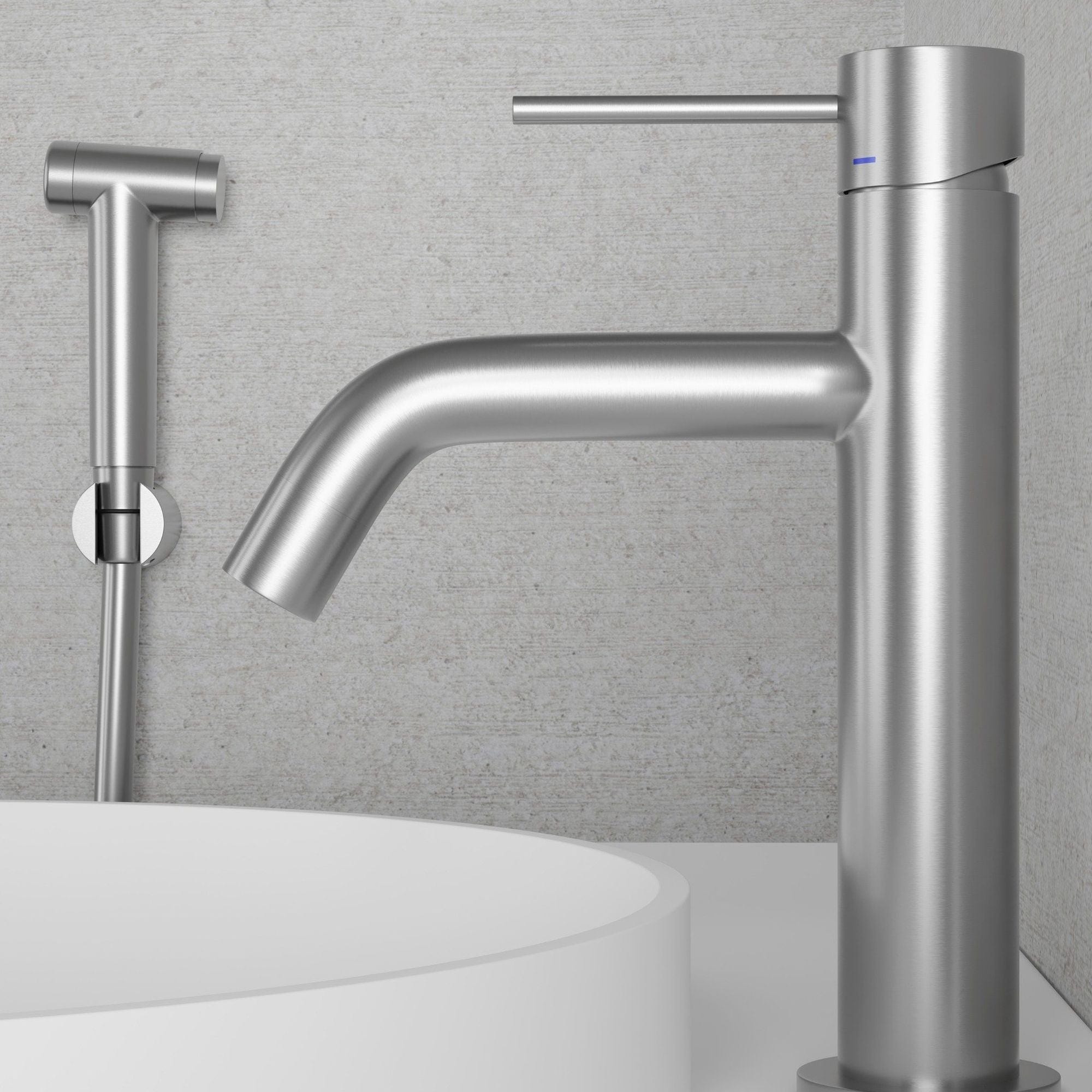 INR Voyage Mid Servantbatteri med Hånddusj Brushed stainless INR Iconic Nordic Rooms Servantbatteri INR-80001426