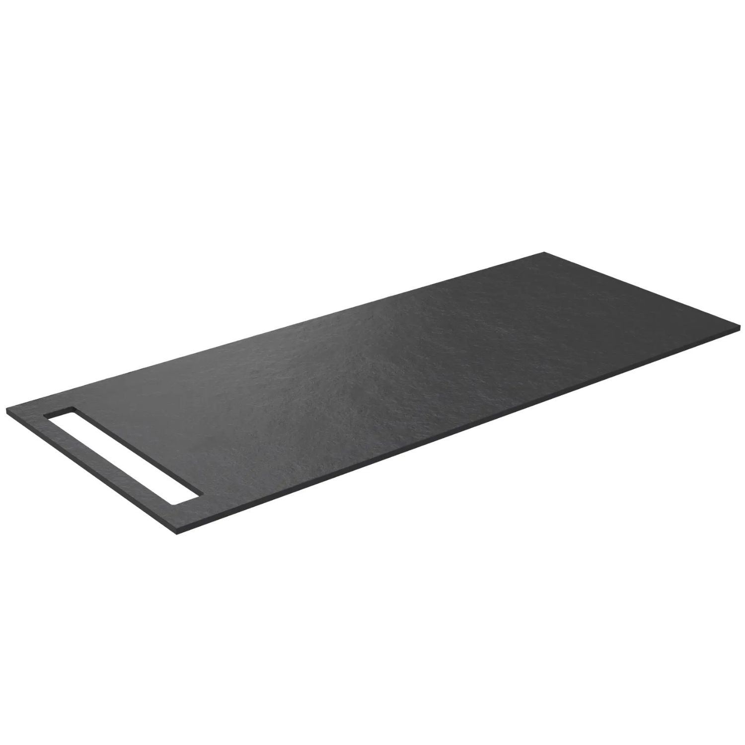 Korsbakken Benkeplate HPL med 1 håndkleholder Svart / 1 side / 110cm Korsbakken Benkeplate bad KO-513404110