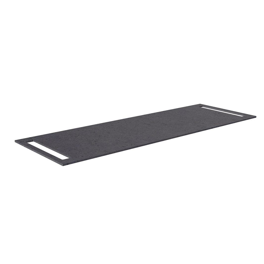 Korsbakken Benkeplate HPL med 2 side håndkleholder Antrasitt / 2 sider / 140cm Korsbakken Benkeplate bad