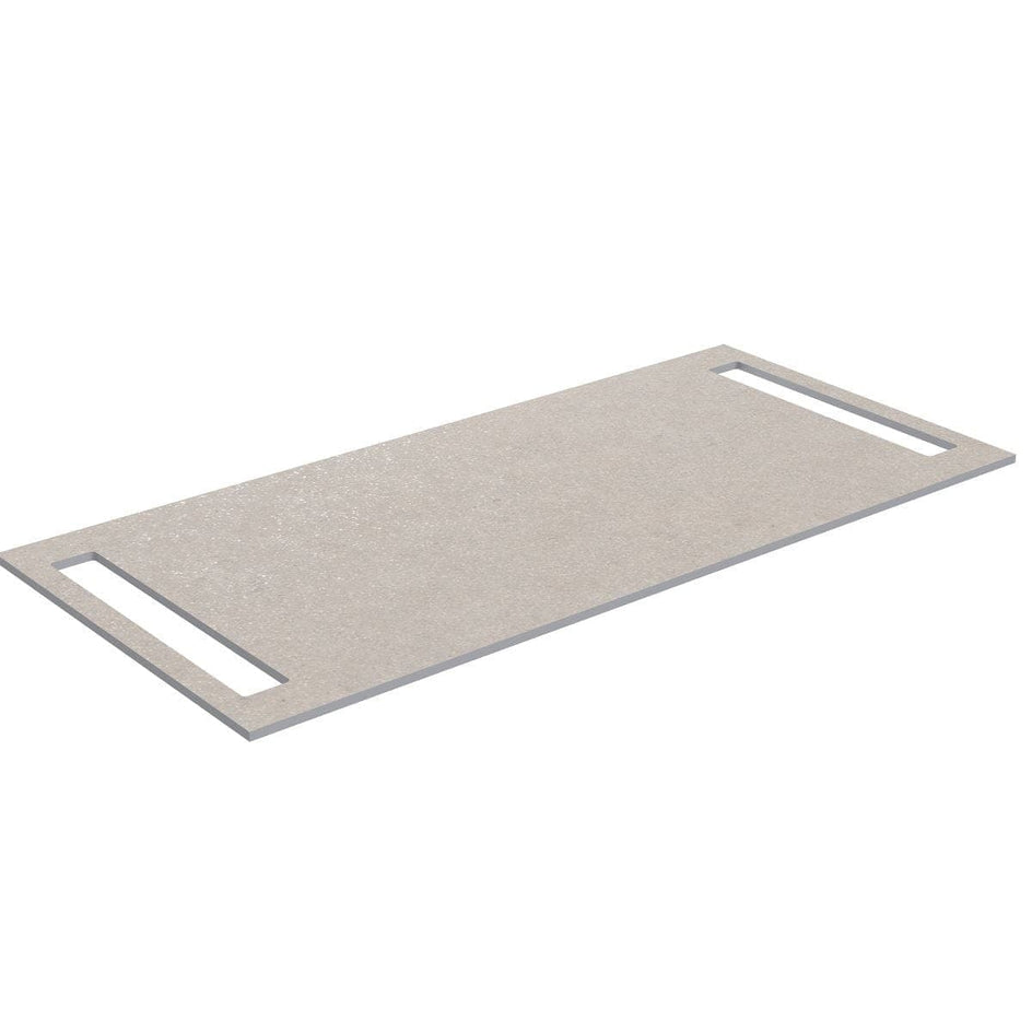 Korsbakken Benkeplate HPL med 2 side håndkleholder Sand / 2 sider / 100cm Korsbakken Benkeplate bad