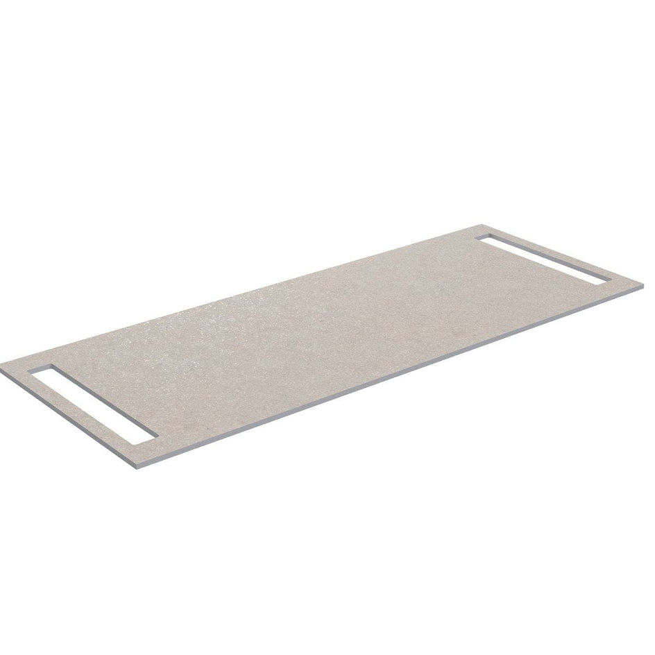 Korsbakken Benkeplate HPL med 2 side håndkleholder Sand / 2 sider / 120cm Korsbakken Benkeplate bad