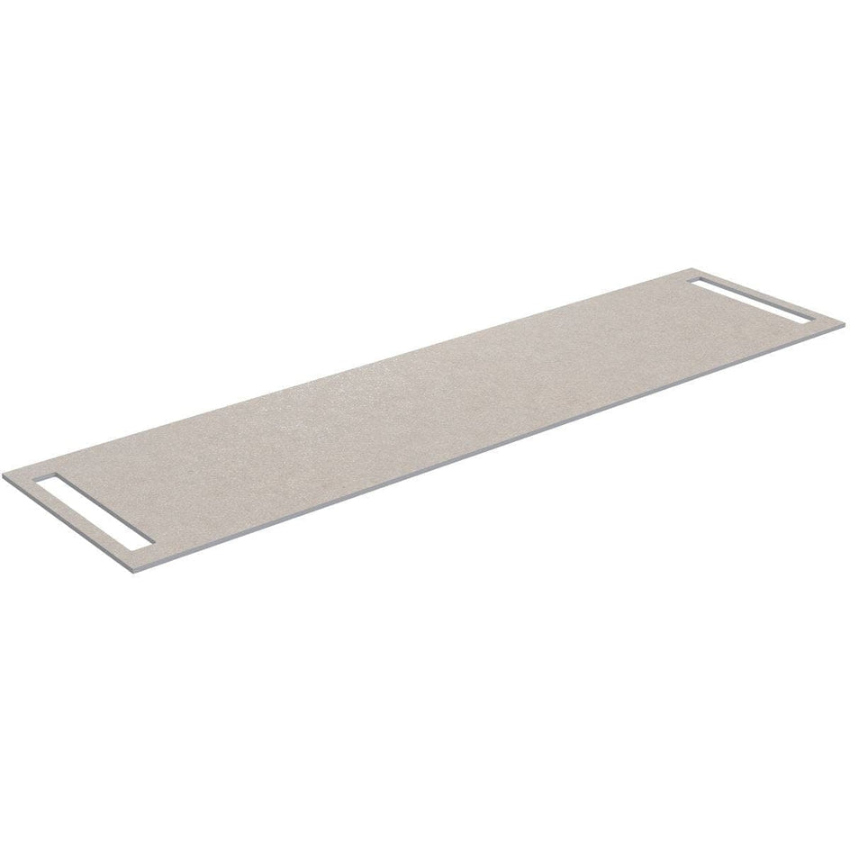 Korsbakken Benkeplate HPL med 2 side håndkleholder Sand / 2 sider / 180cm Korsbakken Benkeplate bad