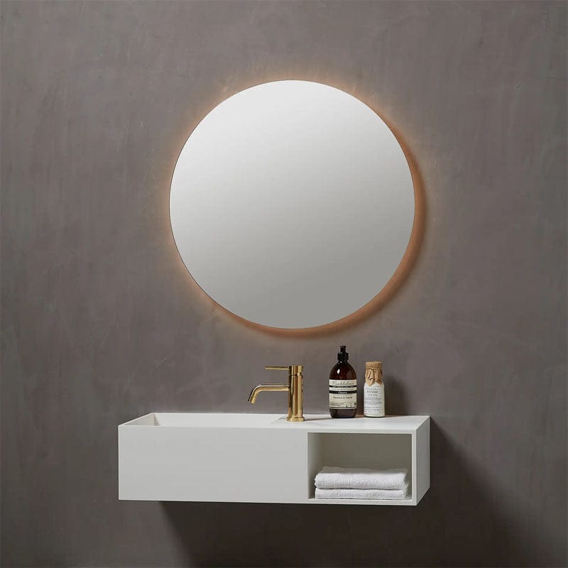 Korsbakken Celina Rundt Speil med lys Korsbakken Baderomsspeil