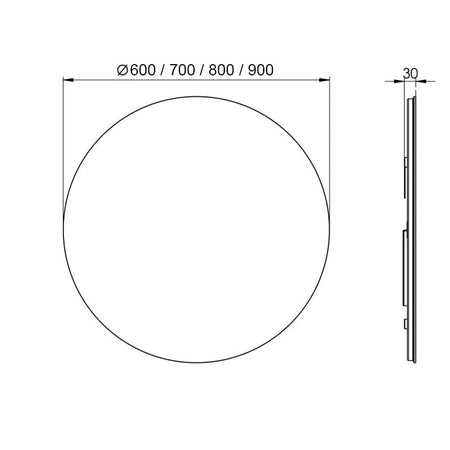 Korsbakken Celina Rundt Speil med lys