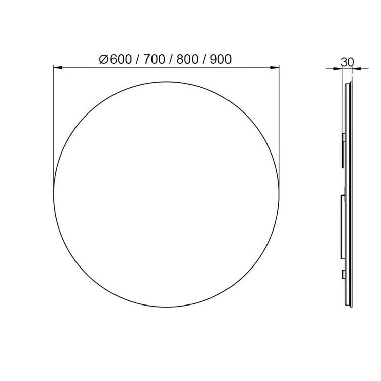 Korsbakken Celina Rundt Speil med lys