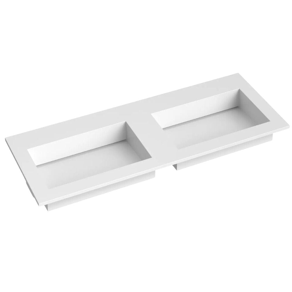 Korsbakken Corian Servant med Flat Bunn uten Kranhull Hvit matt / 120cm dobbel Korsbakken Møbelservant KO-383802121