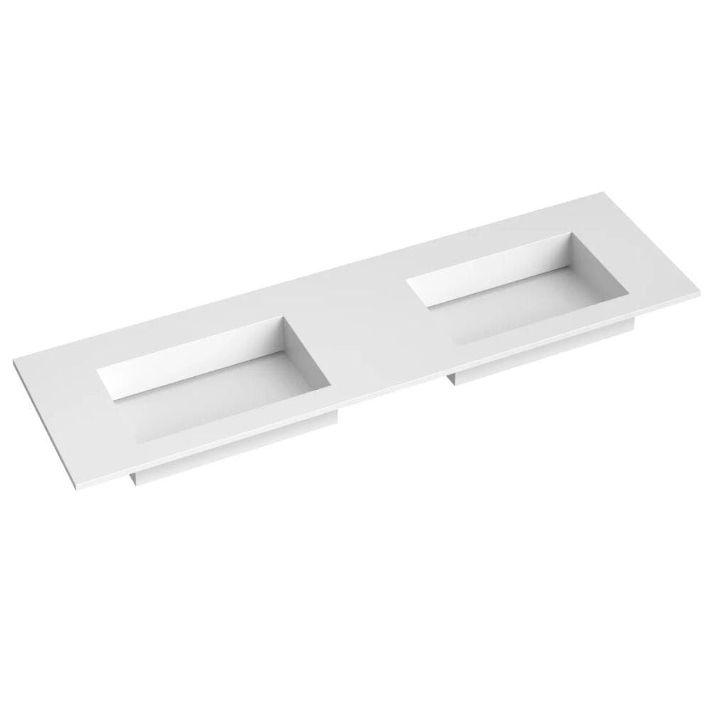 Korsbakken Corian Servant med Flat Bunn uten Kranhull Hvit matt / 160cm dobbel Korsbakken Møbelservant KO-383802161