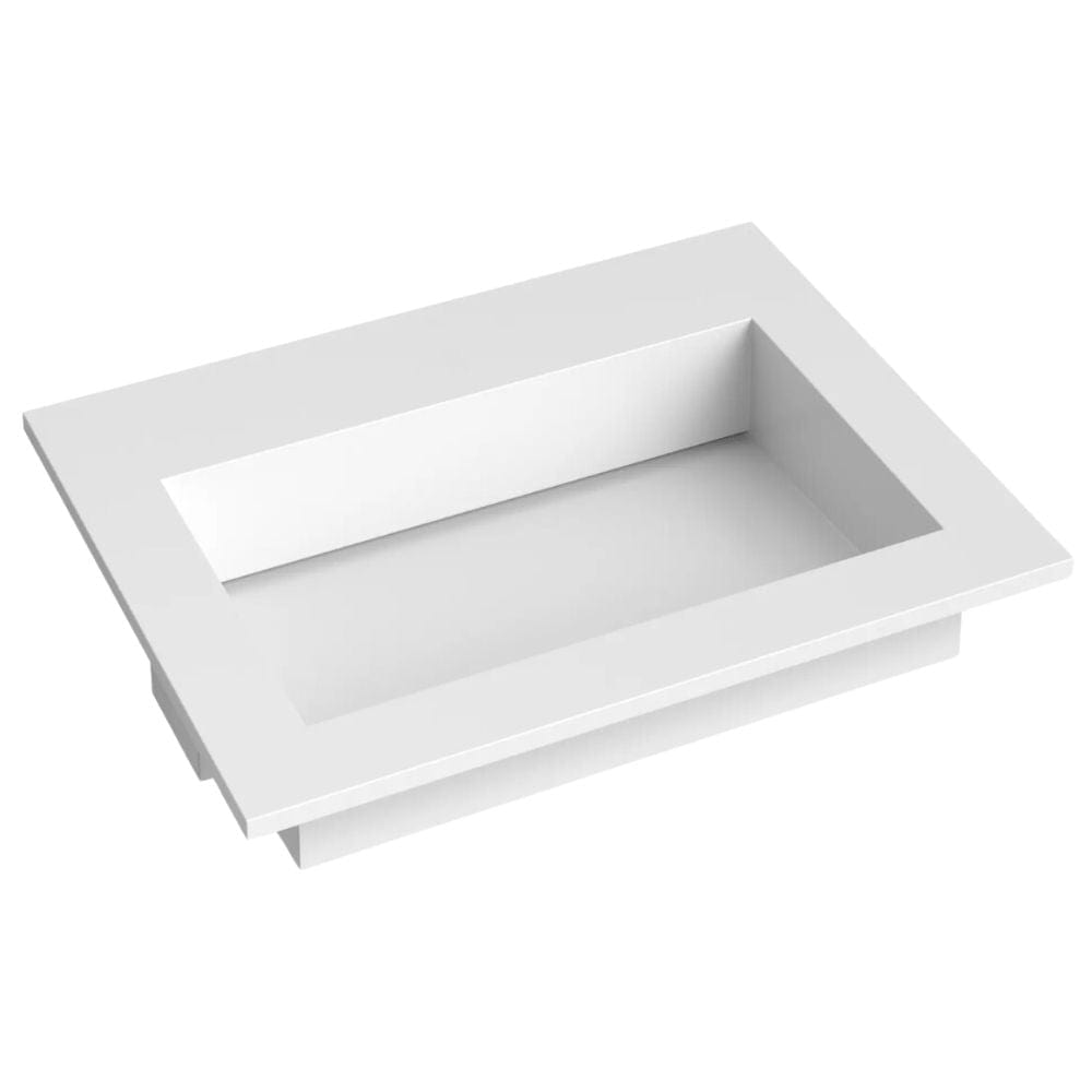 Korsbakken Corian Servant med Flat Bunn uten Kranhull Hvit matt / 60cm Korsbakken Møbelservant KO-383802060