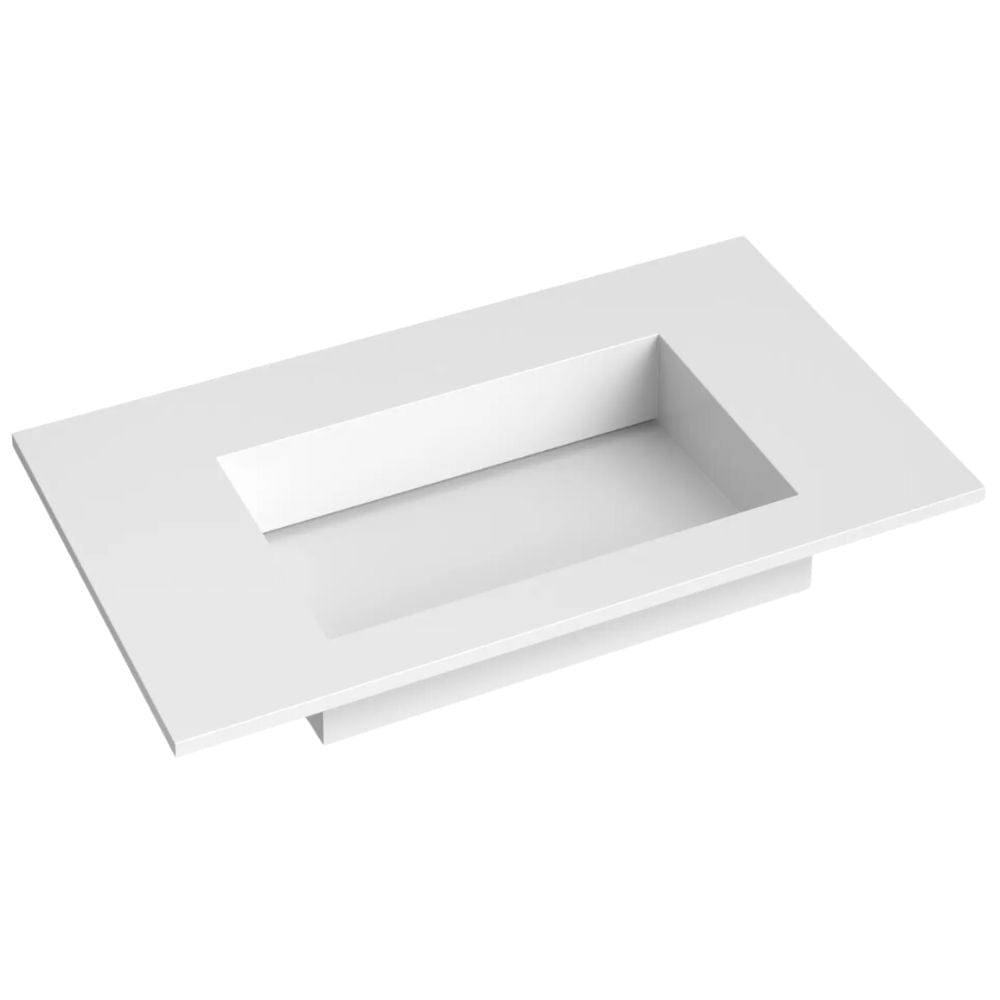 Korsbakken Corian Servant med Flat Bunn uten Kranhull Hvit matt / 80cm Korsbakken Møbelservant KO-383802080