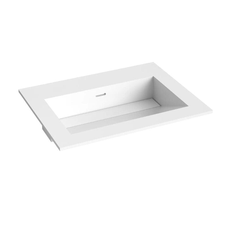 Korsbakken Corian Servant med Skrå Bunn Uten Kranhull Hvit matt / 60cm Korsbakken Møbelservant KO-373802060