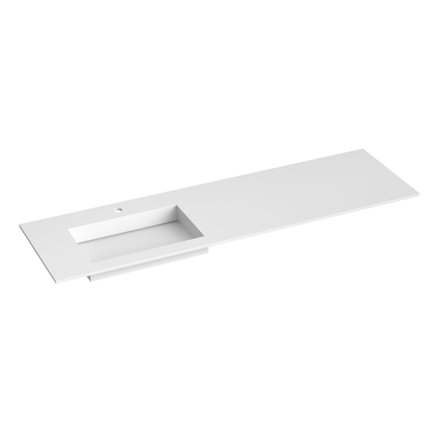 Korsbakken Corian Sidestilt Servant med Flat Bunn Hvit matt / 160cm / Venstre Korsbakken Møbelservant KO-383902165