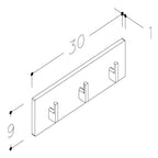 Korsbakken Hylle med knagger HPL L30-60cm