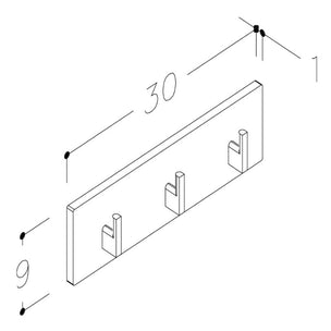 Korsbakken Hylle med knagger HPL L30-60cm