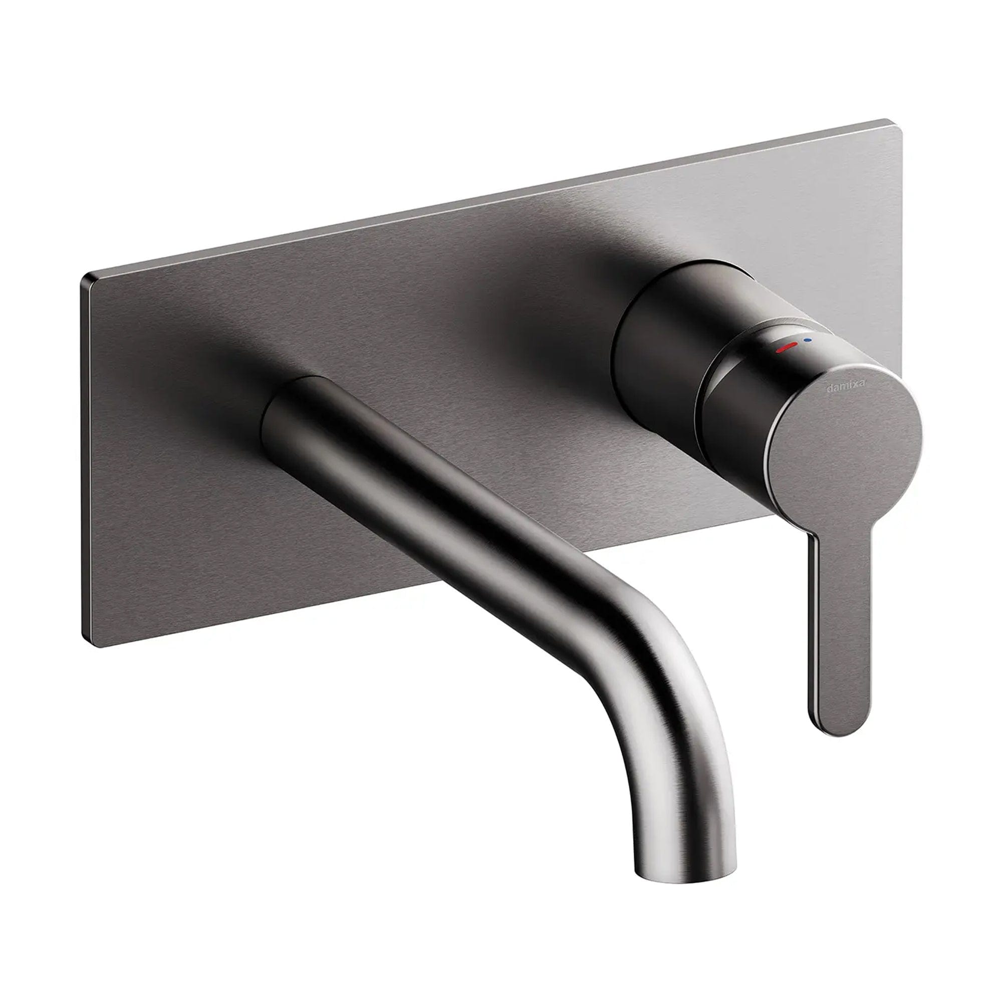 Korsbakken Innbyggingskran for servant komplett Børstet grafitt Damixa Servantbatteri KO-4716155