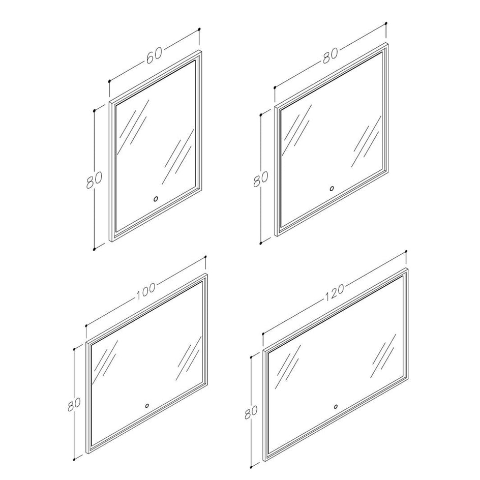 Korsbakken Lotus Rammespeil med omsluttende LED lys Korsbakken Baderomsspeil