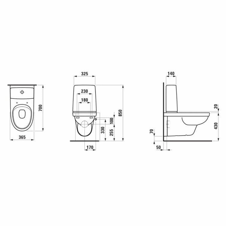 Laufen Kompas Rimless Veggtoalett uten toalettsete