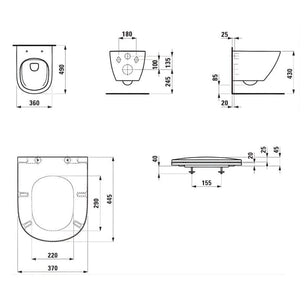 Laufen Lua Kompakt Rimless Vegghengt Toalett
