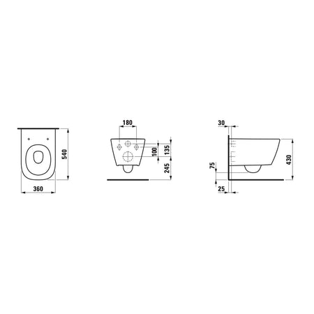 Laufen Meda Rimless Vegghengt Toalett