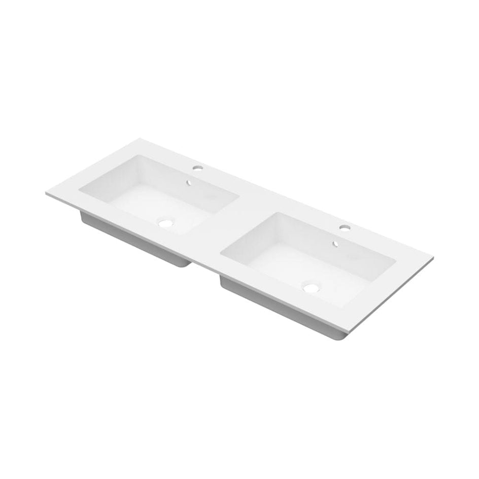 Linn Bad Corian topplate med Eir servant B(60-160)xH1,2xD46cm Hvit matt / 120cm dobbel Linn Bad Møbelservant LB-3812CD