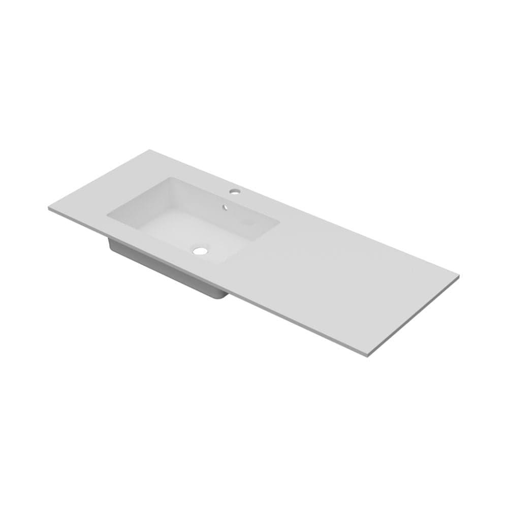 Linn Bad Corian topplate med Eir servant B(60-160)xH1,2xD46cm Hvit matt / 120cm venstre Linn Bad Møbelservant LB-3812CV