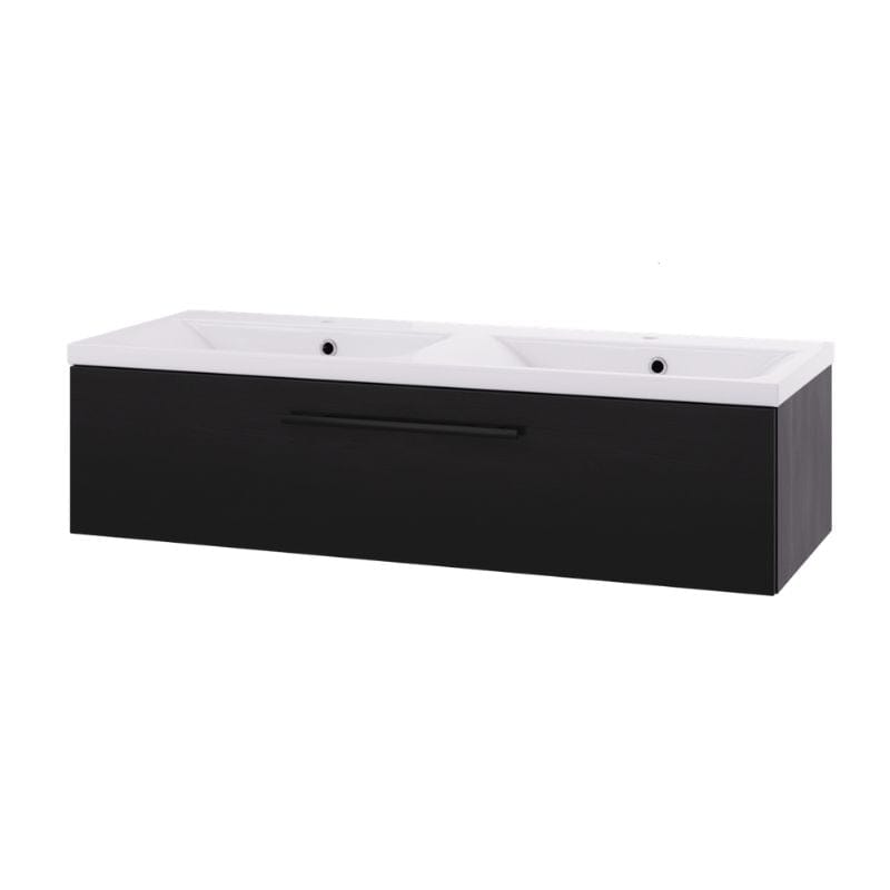 Linn Bad Ingrid D45 Servantskap med 1 skuff Svart eik / 120cm dobbel Linn Bad Servantskap LB-110612D1S