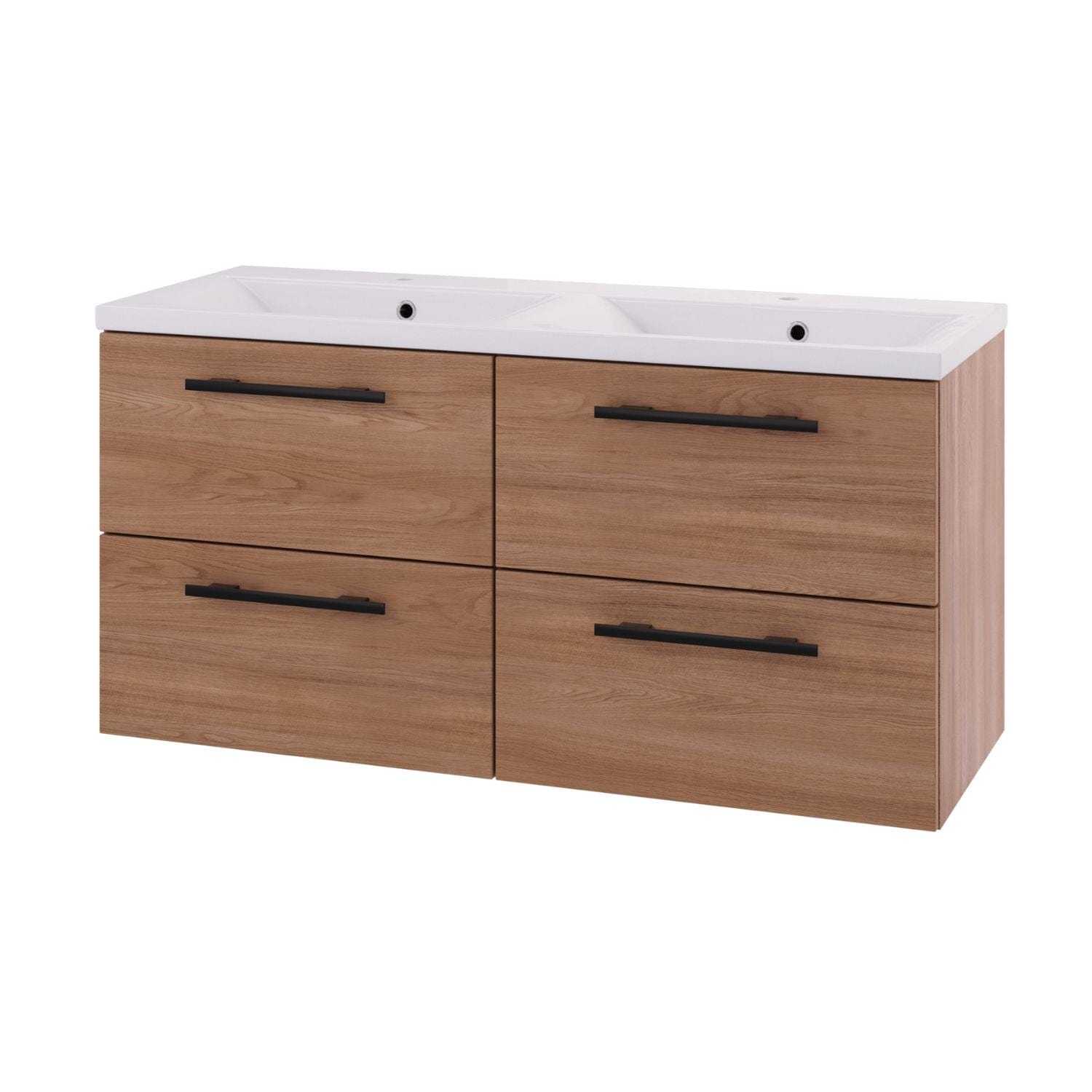 Linn Bad Ingrid D45cm Servantskap Eik / 120cm dobbel 4skuff Linn Bad Servantskap LB-110512D4S