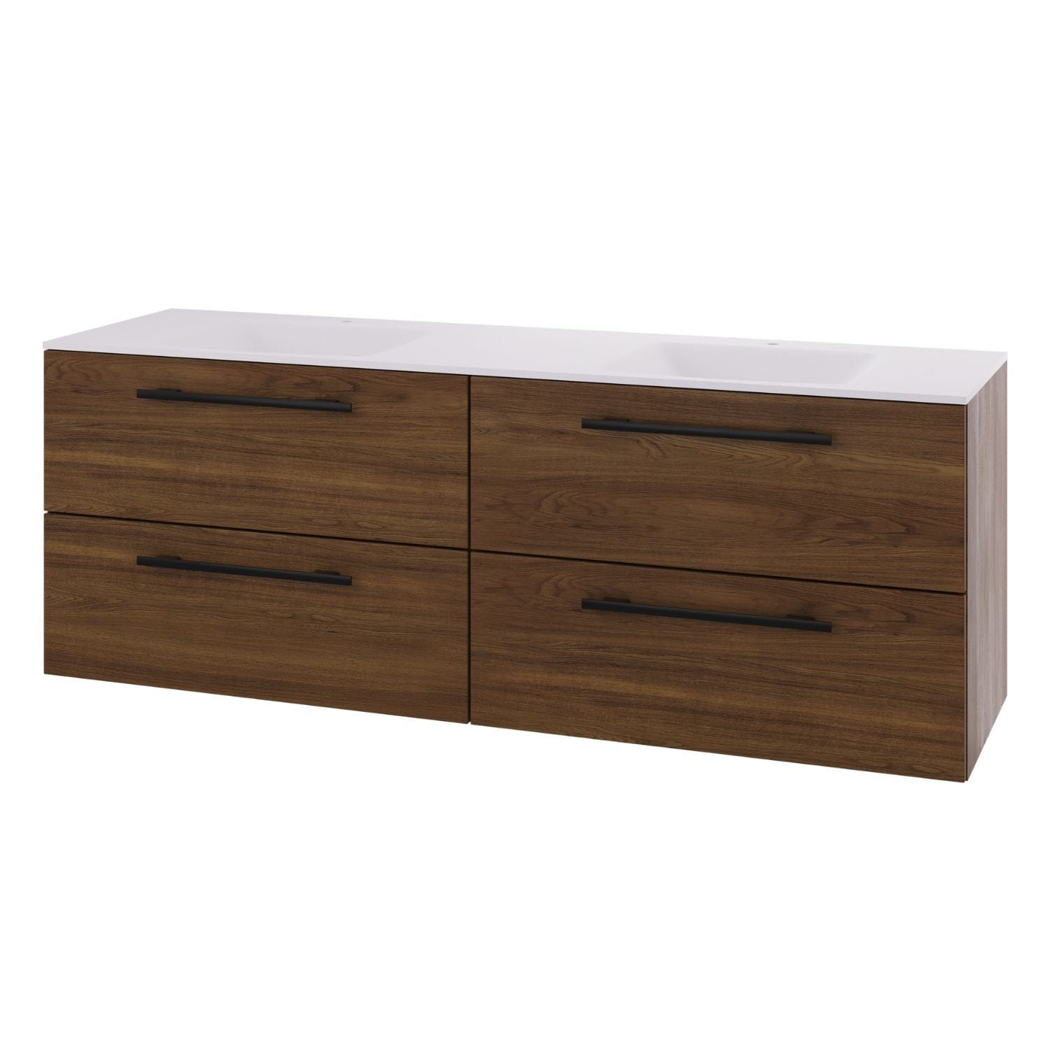 Linn Bad Ingrid D45cm Servantskap Mørk eik / 160cm dobbel Linn Bad Servantskap LB-110816D