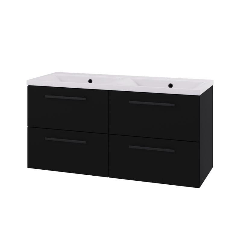 Linn Bad Ingrid D45cm Servantskap Svart matt / 120cm dobbel 4skuff Linn Bad Servantskap LB-110712D4S