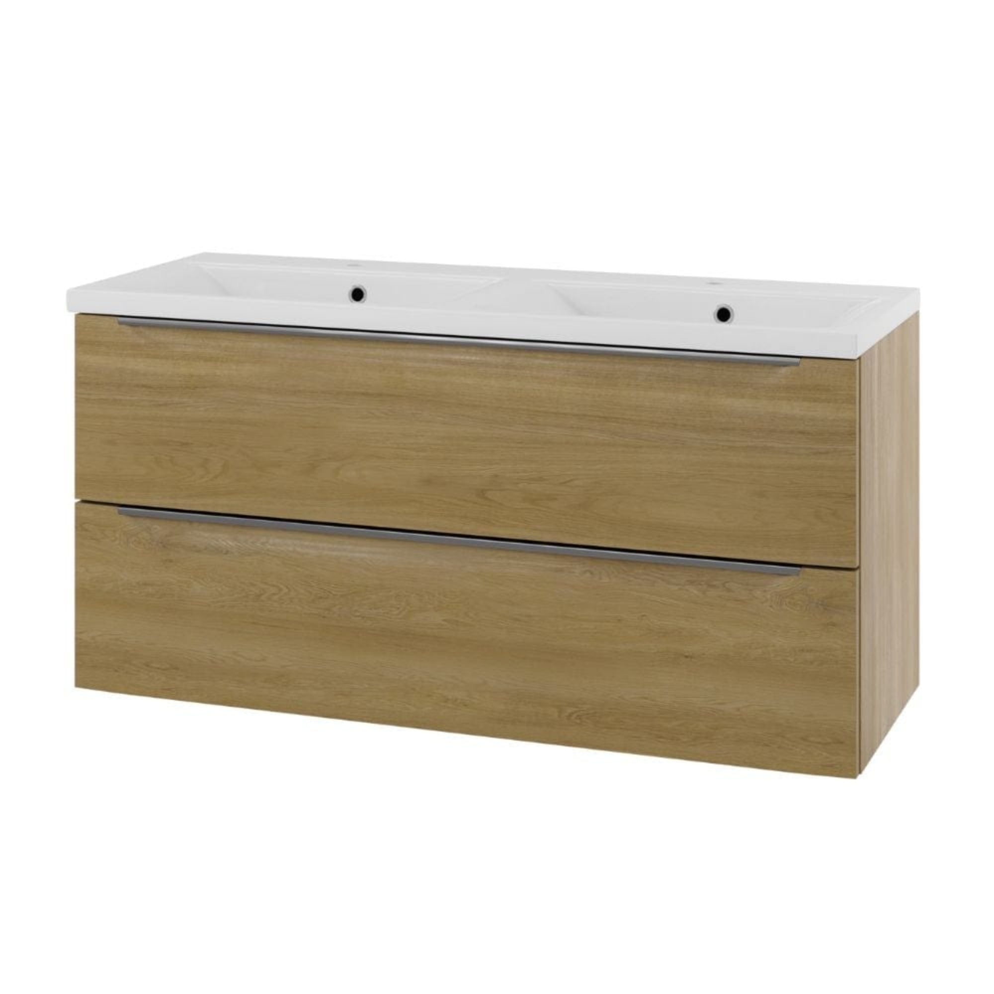 Linn Bad Mari D45cm Servantskap Eikefolie / 120cm dobbel Linn Bad Servantskap LB-120512D
