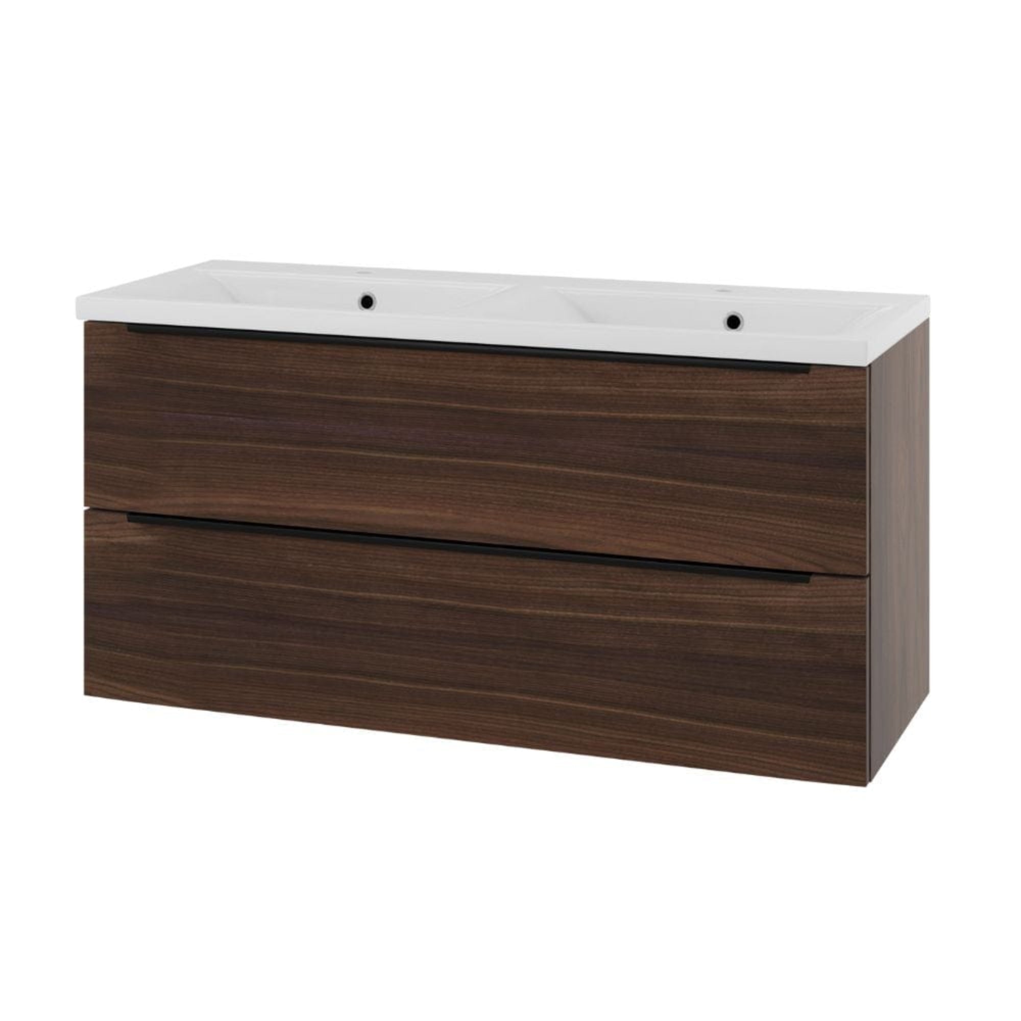 Linn Bad Mari D45cm Servantskap Valnøtt / 120cm dobbel Linn Bad Servantskap LB-120812D