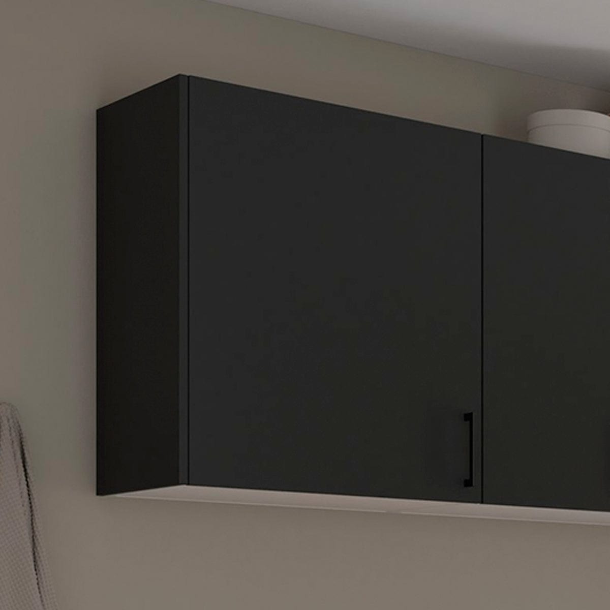 Linn Bad Overskap 1 dør for vaskerom Svart matt / 30cm Linn Bad Veggskap vaskerom LB-741103