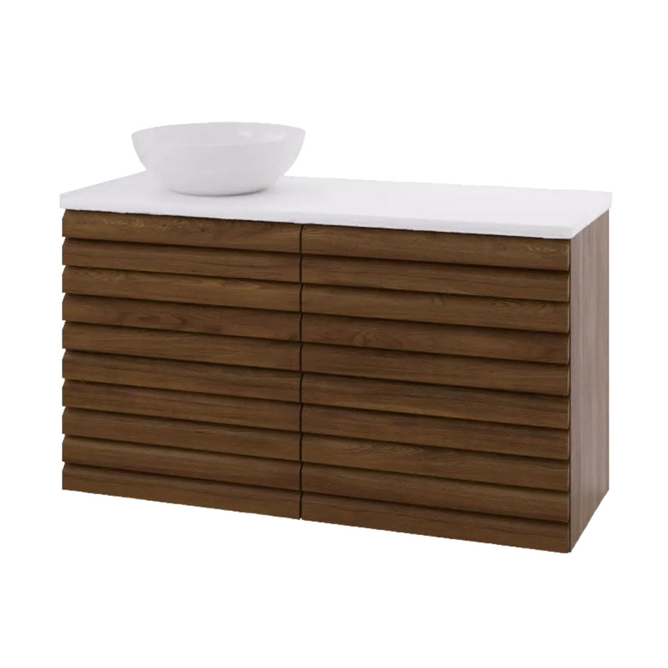 Linn Bad Selma Eikestav 2 Skuffer Heltre D45cm Servantskap Mørk eik / 120cm / Venstre Linn Bad Servantskap LB-160822STV