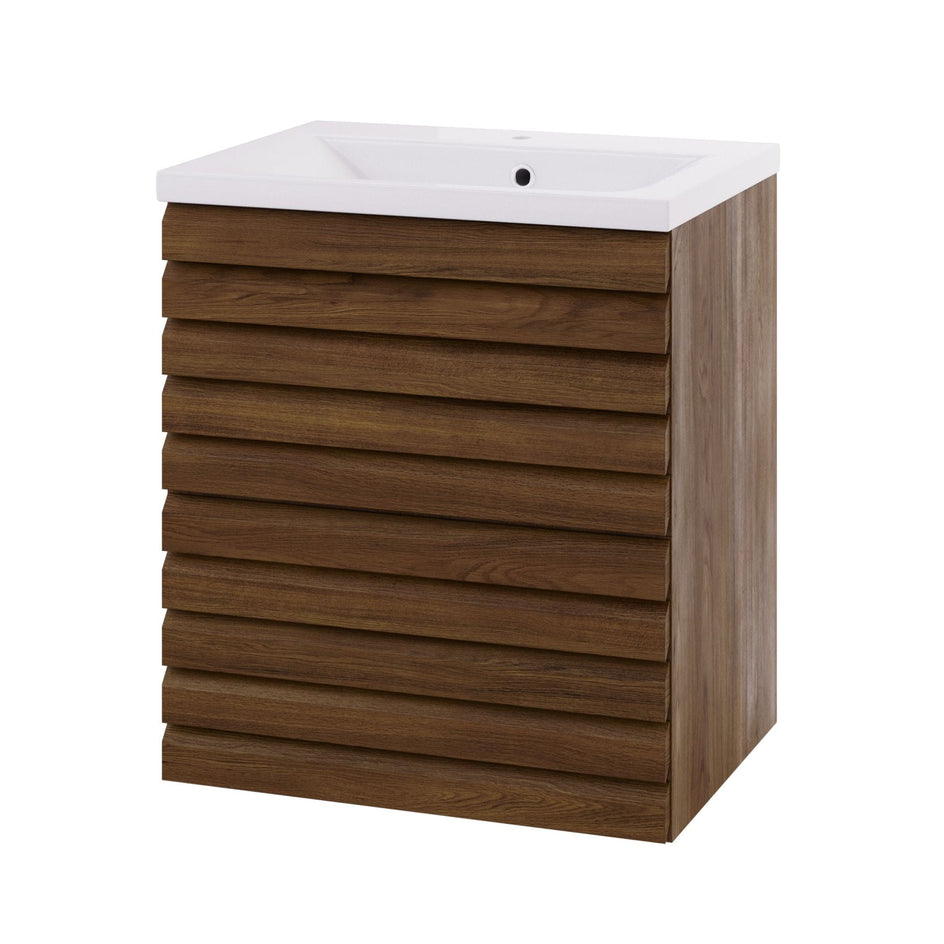 Linn Bad Selma Eikestav 2 Skuffer Heltre D45cm Servantskap Mørk eik / 60cm / Senter Linn Bad Servantskap LB-160826ST