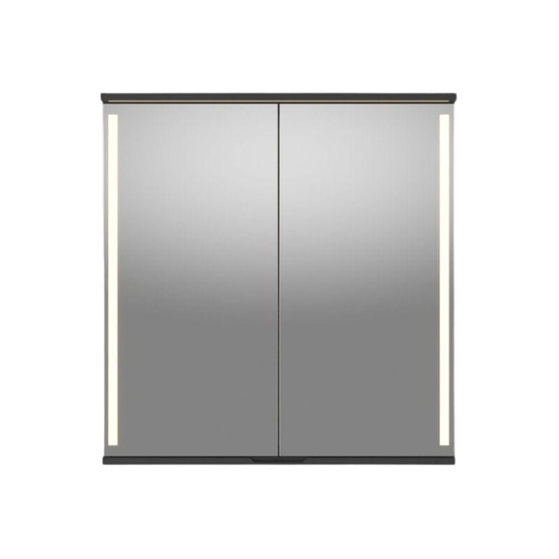 Linn Bad Sogn Speilskap med integrert belysning og stikk Svart matt / 80cm Linn Bad Speilskap LB-20608B